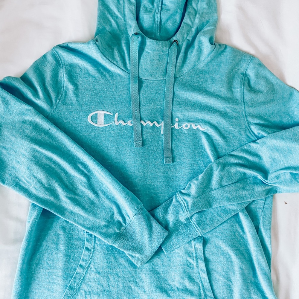 blue lightweight champion hoodie (medium)